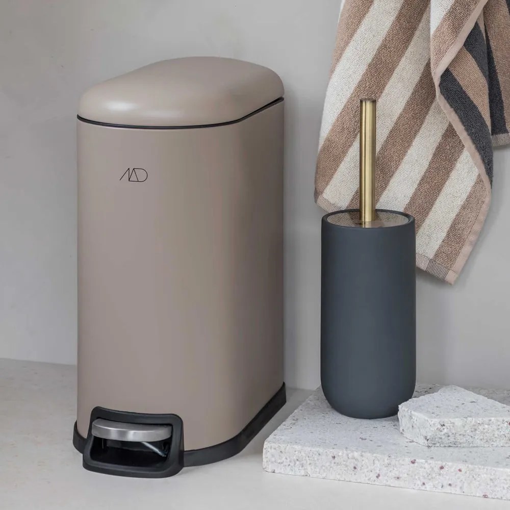 Perie de WC gri antracit din ceramică Lotus – Mette Ditmer Denmark