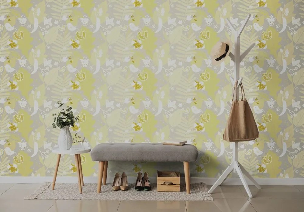 Tapet motiv popular în design gri-galben