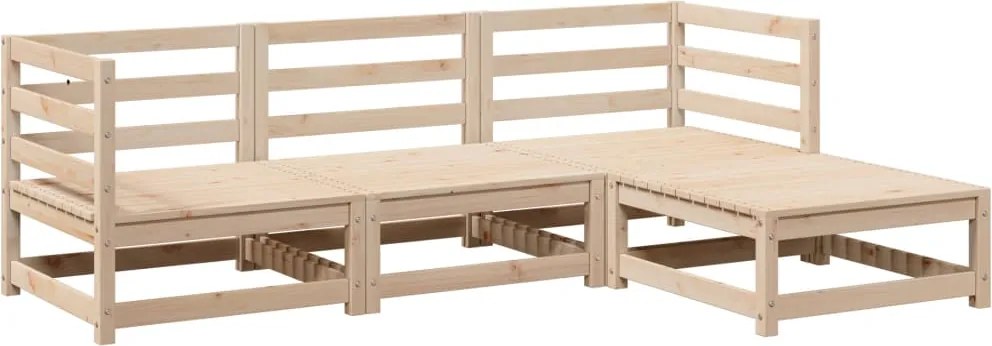 vidaXL Set canapea de grădină, 4 piese, lemn masiv de pin