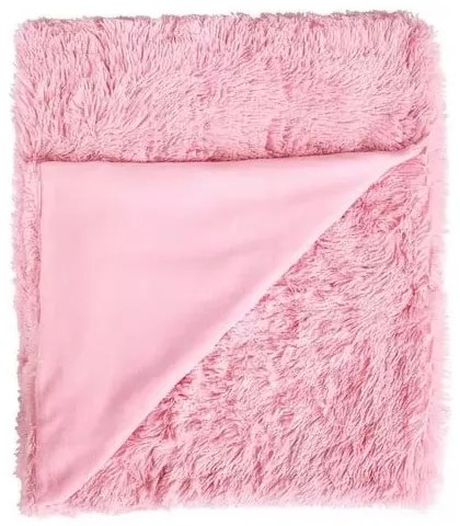 Lenjerie de pat din micropluș roz Catherine Lansfield Cuddly, 200 x 200 cm, roz