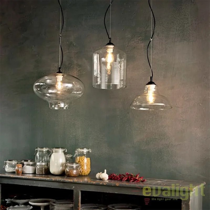 Lustra diametru 40cm, din sticla suflata manual, BISTRO SP1 ROUND 120898