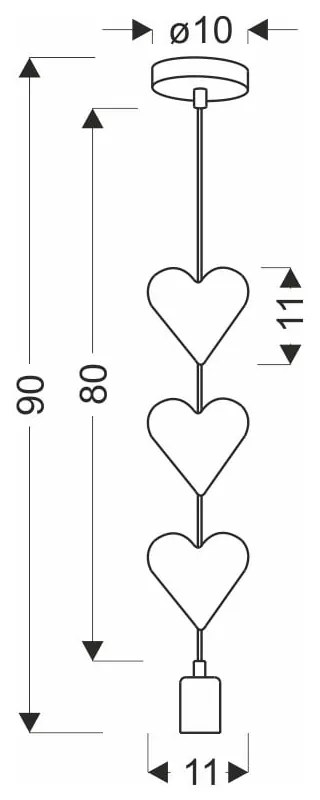 Corp de iluminat pentru copii alb/roz cu abajur din metal Hearts – Candellux Lighting