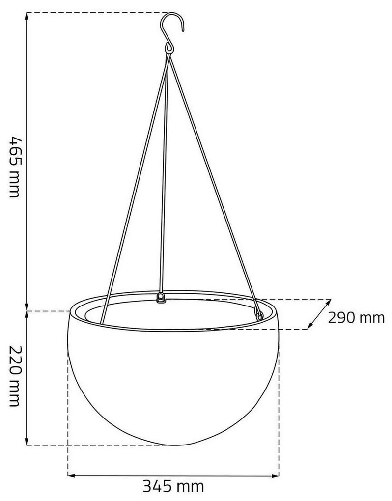 Jardinieră suspendată Keter Sphere antracit, diam. 35 cm