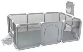 Țarc pentru copii cu porți și coș 230x129x107cm GREY