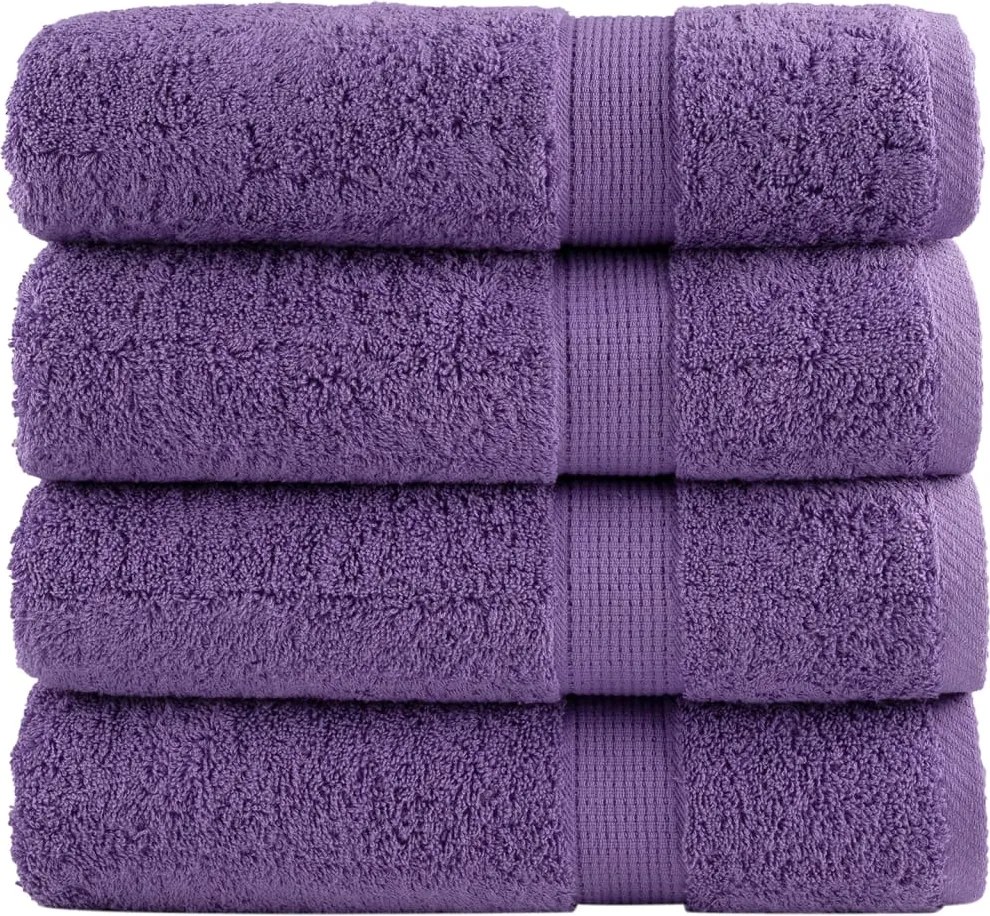 vidaXL Prosoape de duș premium SOLUND 4 buc. violet 70x140 cm 600 gsm