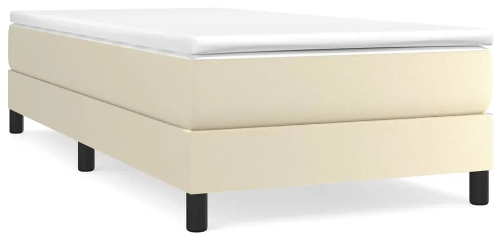 3120678 vidaXL Cadru de pat box spring, crem, 90x200 cm, piele ecologică