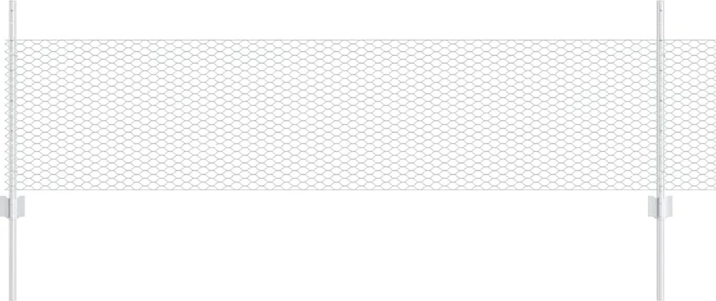 vidaXL Gard cu Stâlp Argintiu 0,5 x 50 m Oțel