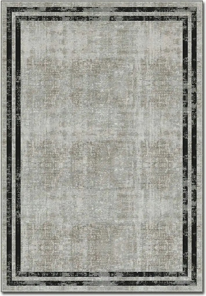 Covor, 160x230 cm, forma dreptunghiulara, poliester, bej/negru, ASR CR