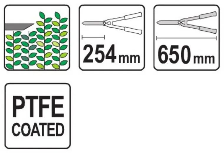 Foarfece pentru gard viu 650mm (cuțite 254mm)