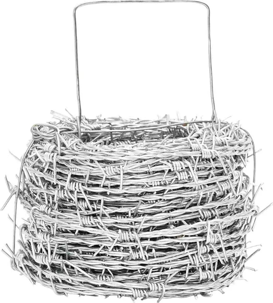 vidaXL Sârmă ghimpată Argintiu 100 m