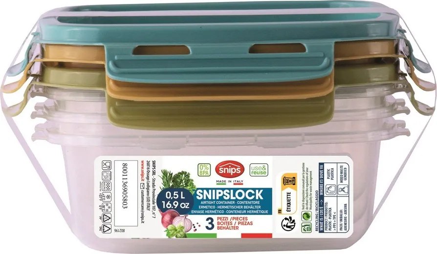 Caserole pentru alimente 3 buc. Snipslock – Snips