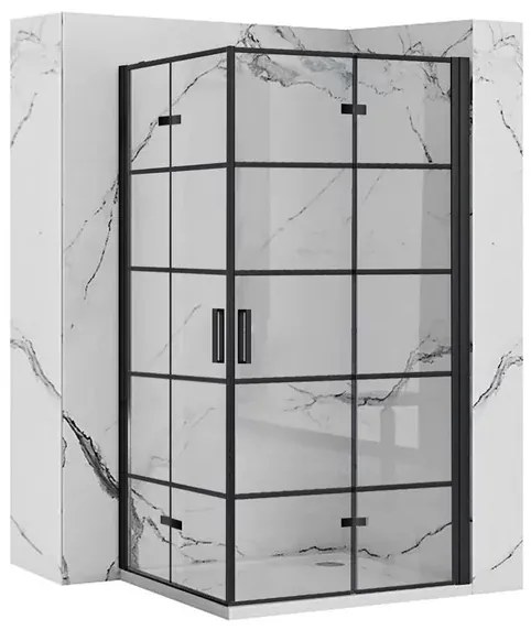 Cabina de dus dreptunghiulara cu usi pliabile Rea Molier 90x100 negru