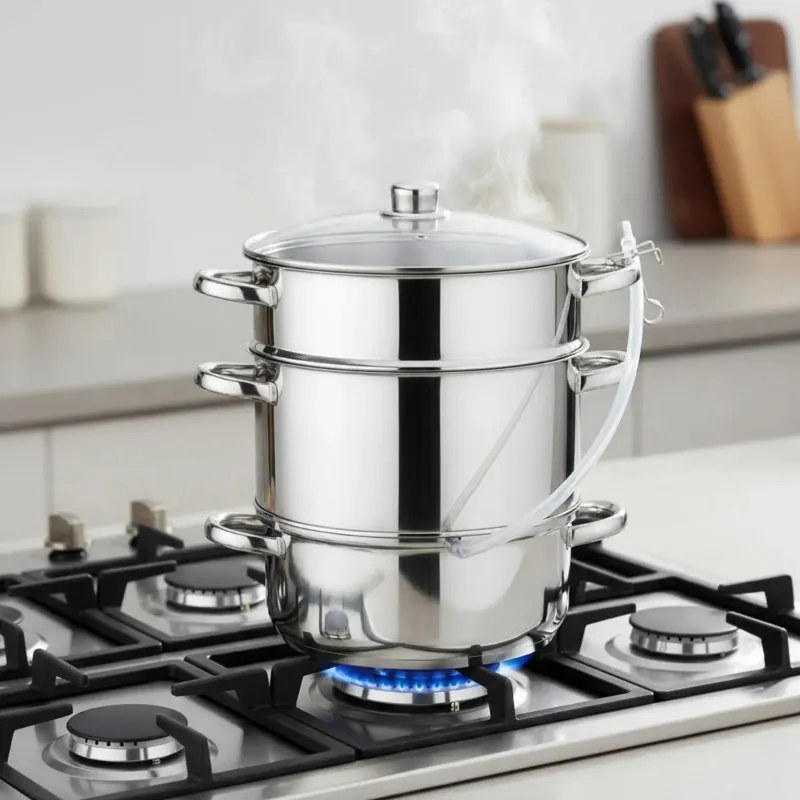 Extractor de suc Klausberg KB 9032, 28 cm, 8 litri, 4 piese, pentru plite cu inducție, din oțel inoxidabil
