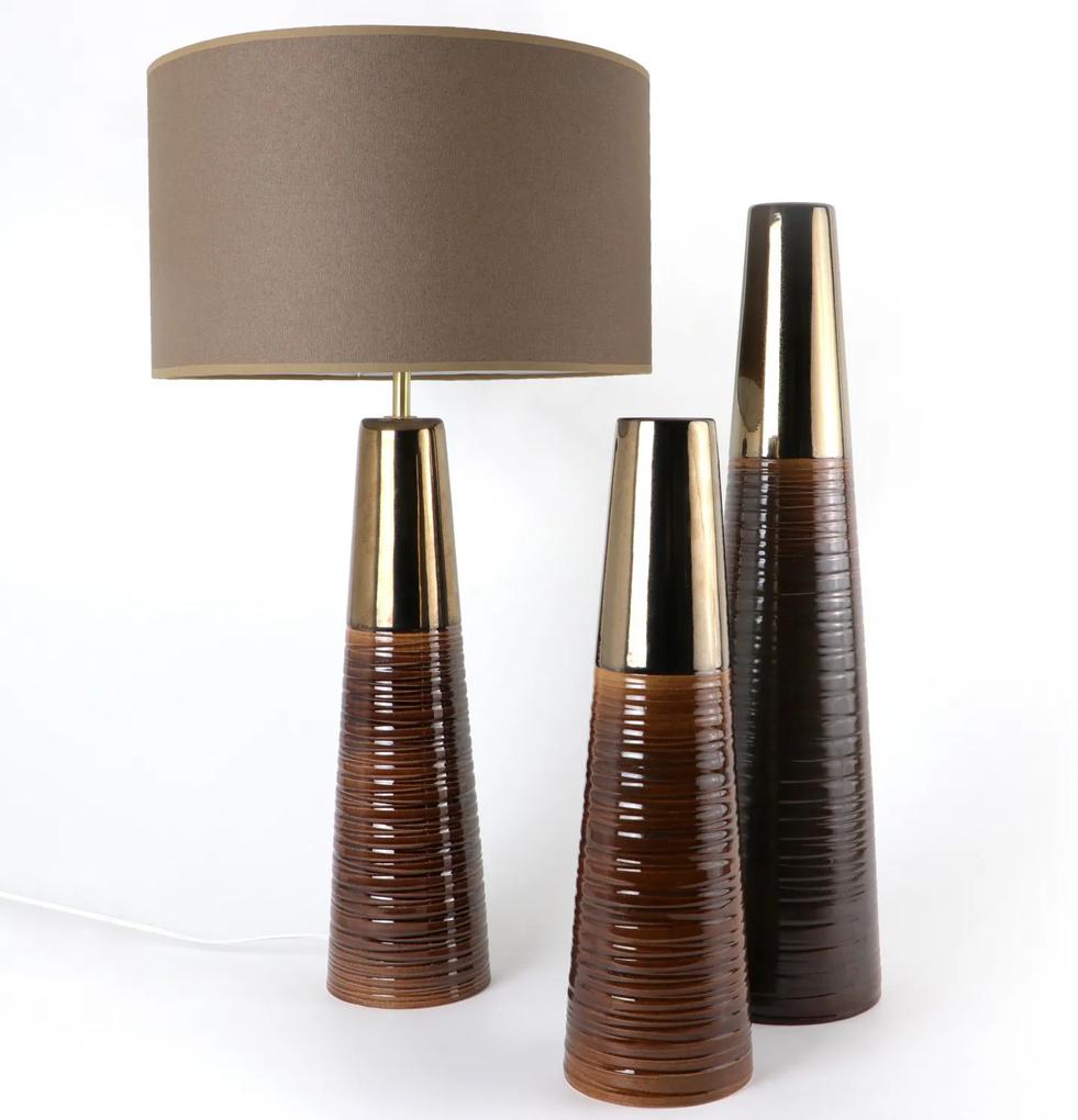Set 1 Lampa cu 2 Vaze CHEDI, ceramica, maro auriu, 42 57 42 cm