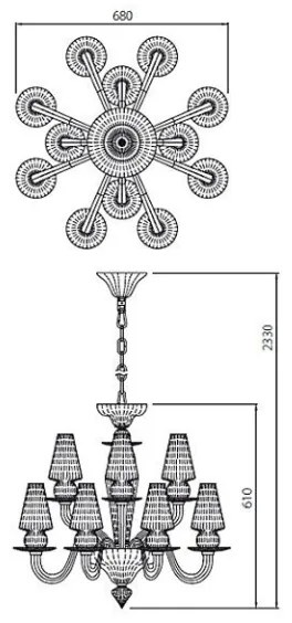 Lustră pe lanț IDILLIO 12xG9/48W/230V Redo IID C12 51
