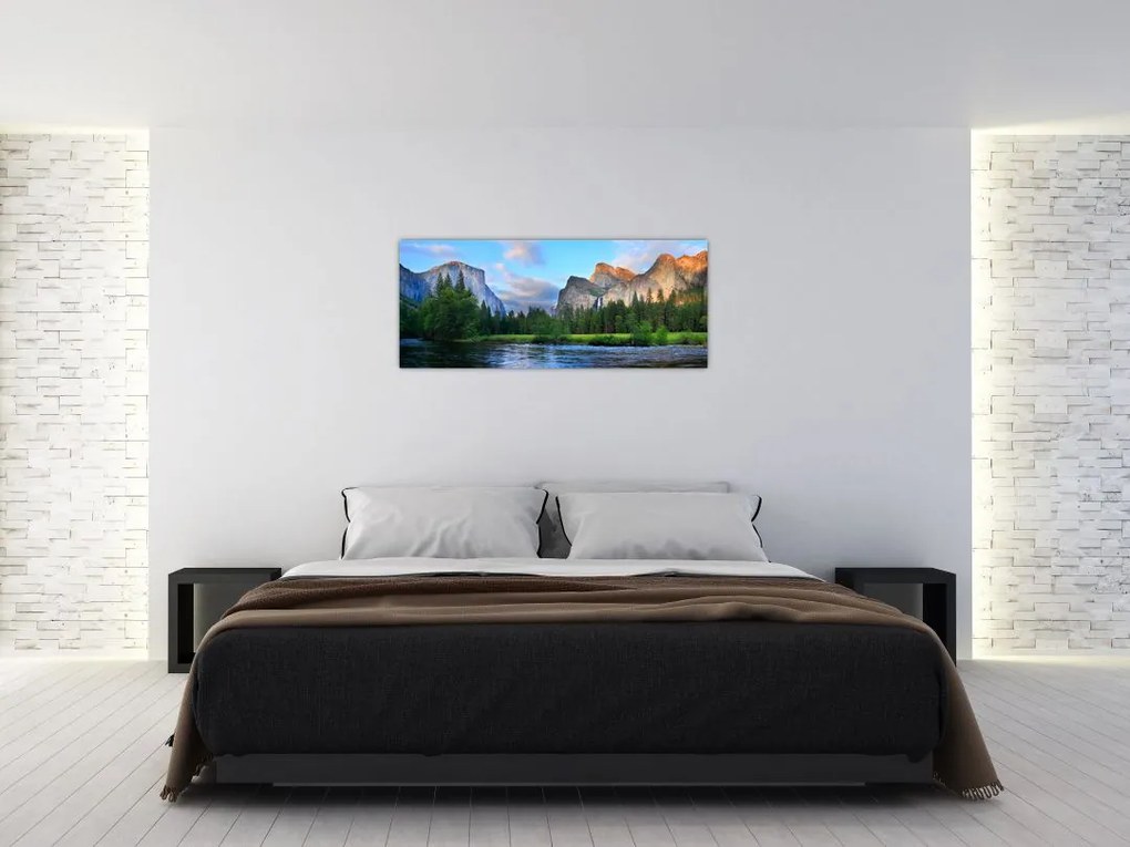 Tablou cu peisaj montan sălbatic (120x50 cm)