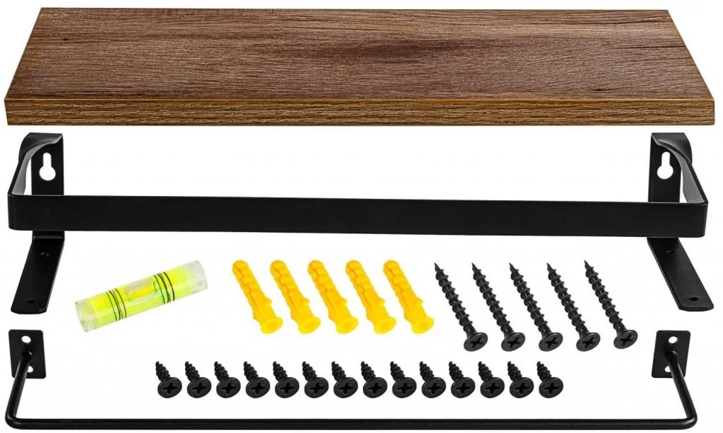 Set STILISTA - 2 rafturi de perete Volato Duo, 40 cm, maro