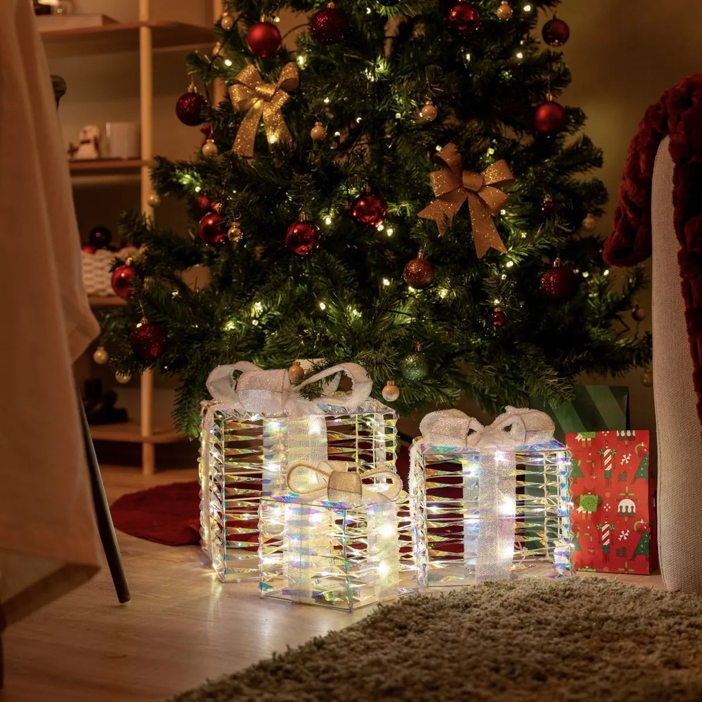Set de 3 cadouri de Crăciun curcubeu, inclusiv LED - Niji