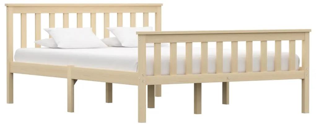 283223 vidaXL Cadru de pat, lemn deschis, 140 x 200 cm, lemn de pin masiv