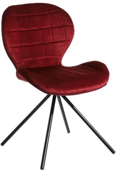 Scaun dining rosu bordo din textil Bordeaux Chair