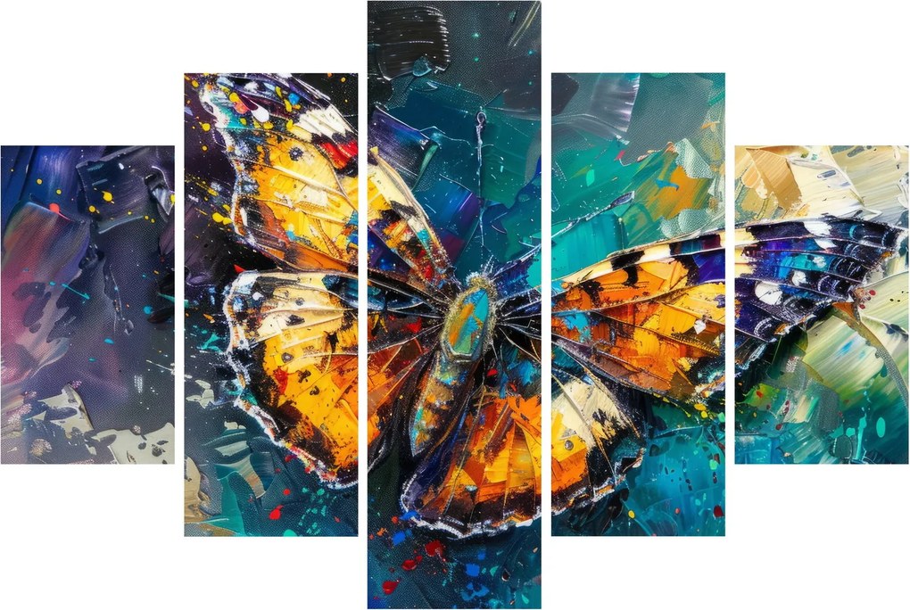 Tablou - Fluture, pictură în ulei (150x105 cm)