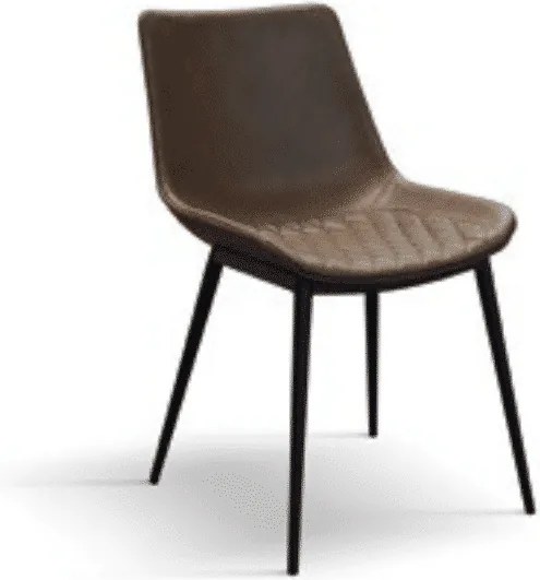 Scaun River, piele ecologica, structura metalica - STANDARD - NEGRU - MARO CASTAN - PIELE ECOLOGICA