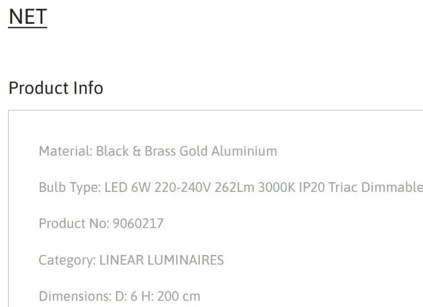 Pendul LED design minimalist NET auriu