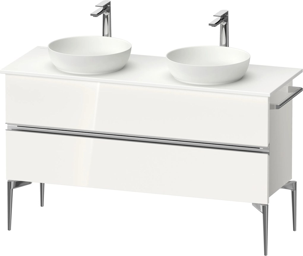 Duravit Sivida dulap 131.5x47.5x54.8 cm sub chiuveta pe perete alb-crom SV4661010220000