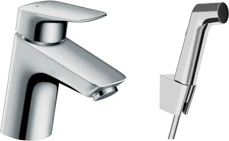 Baterie lavoar Hansgrohe Logis cu dus igienic crom