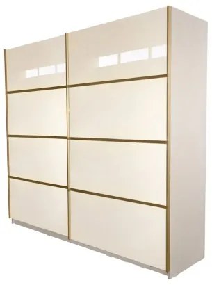 Gold Dulap 2000 Crem cu usi MDF Lucios + 1 Comoda