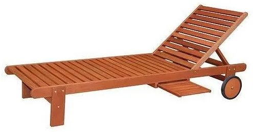 Sezlong din lemn, 196x71x28/81 cm - LANGELAND