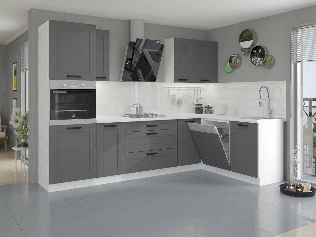 Dulap inferior de bucătărie de colț Lucid 89 x 89 DN 1F BB (Stejar artisan + dustgrey). 1045582