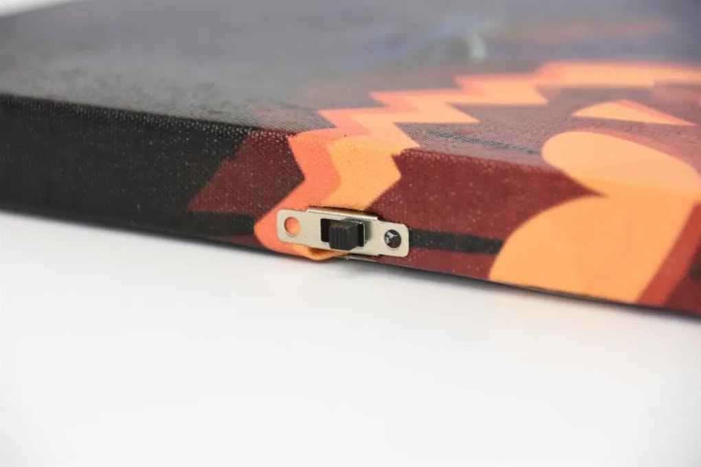 Pictură pe perete Cimitirul cu dovleci, 9 LED-uri, 60,5 x 40