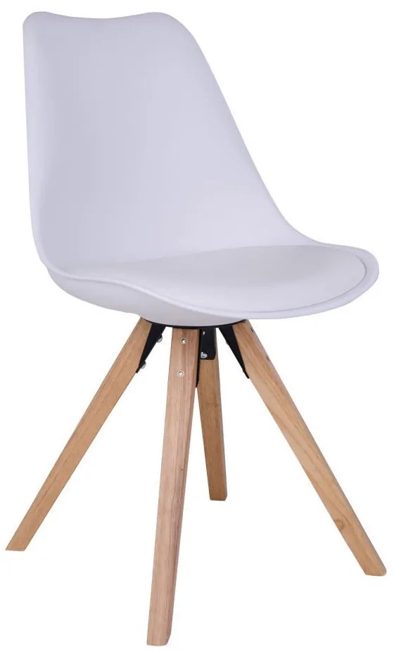 Bergen scaun de luat masa ecobleather alb