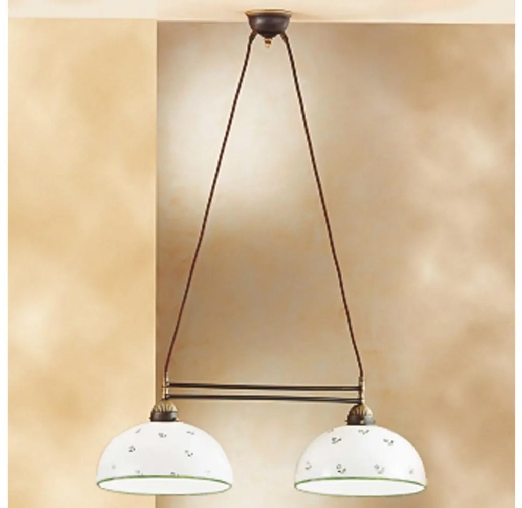 Lustră pe cablu Kolarz 731.82.27 NONNA 2xE27/75W/230V verde