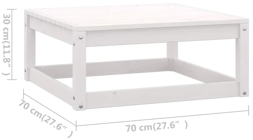 Set mobilier de gradina, 6 piese, alb, lemn masiv de pin Alb, 1, nu