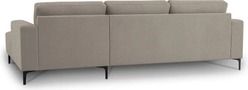 Colțar maro deschis cu tapițerie din chenille (cu colț pe partea dreaptă/cu șezlong) Fabian – Scandic