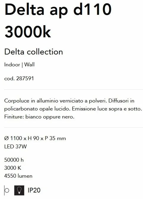 Aplica LED iluminat ambiental Delta ap d110 3000k