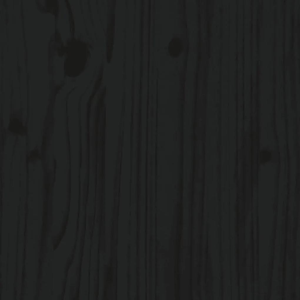 Pat de zi extensibil, negru, 2x(80x200) cm, lemn masiv de pin Negru