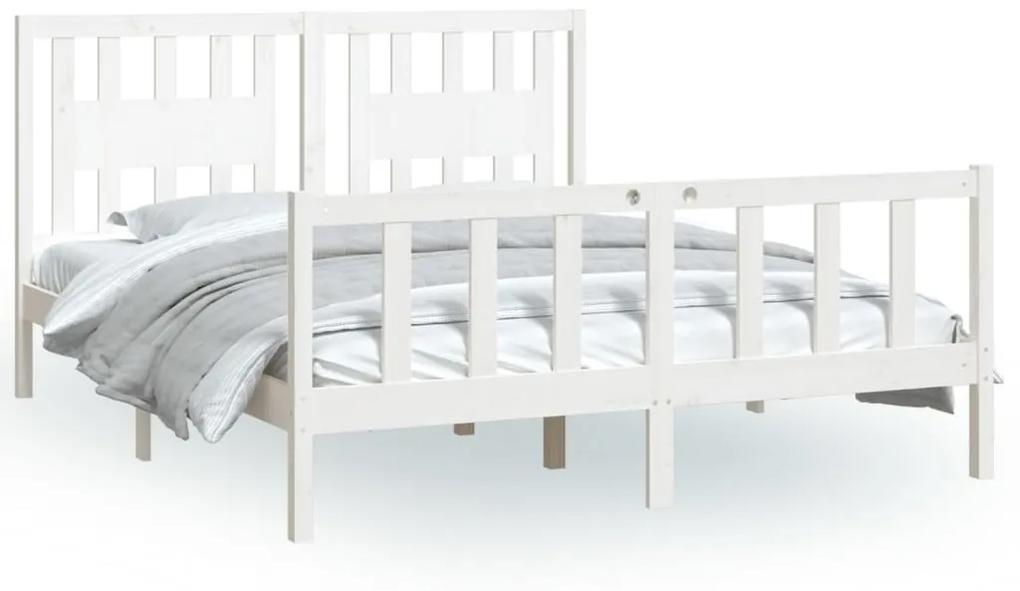 3188177 vidaXL Cadru de pat cu tăblie, 160x200 cm, lemn masiv de pin
