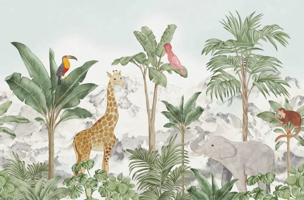 Fototapet, Friends of the Jungle, Green, Rebel Walls