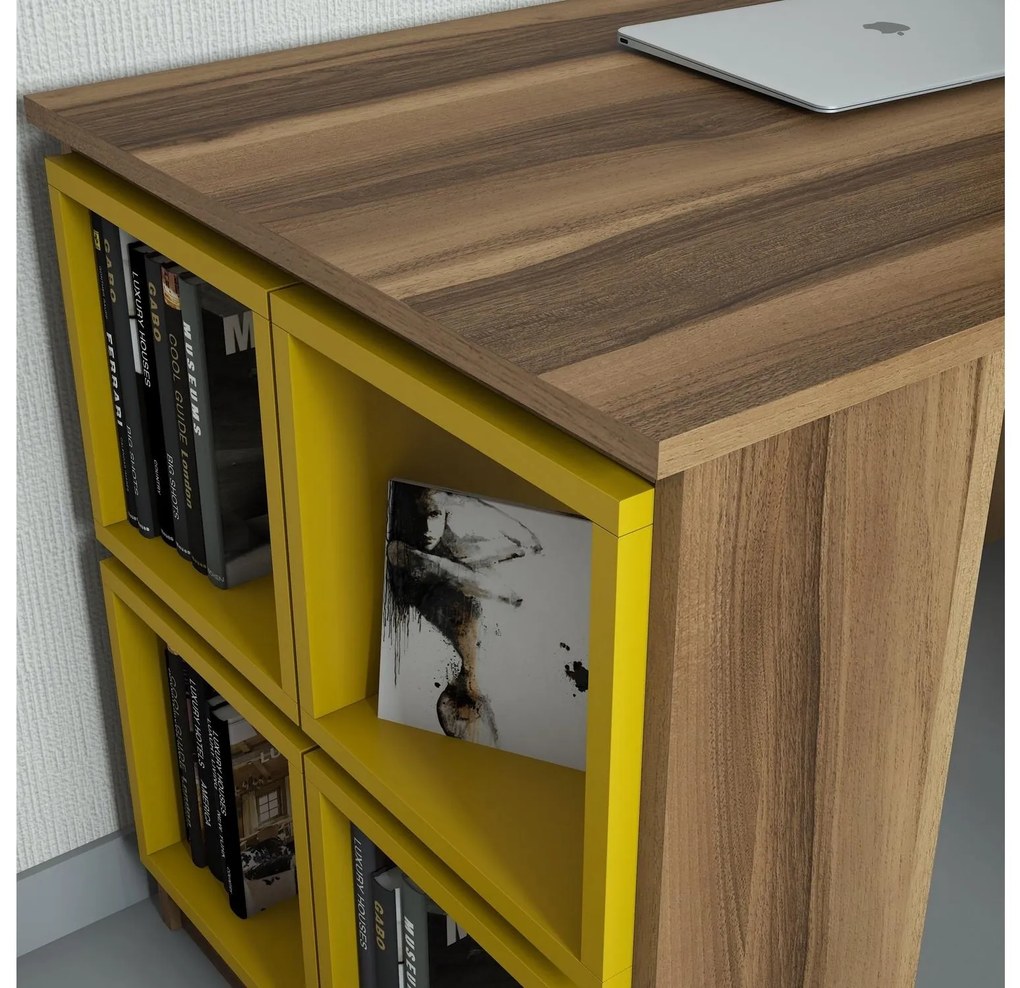Masă PC Babar (Nuc + Galben). 1088232