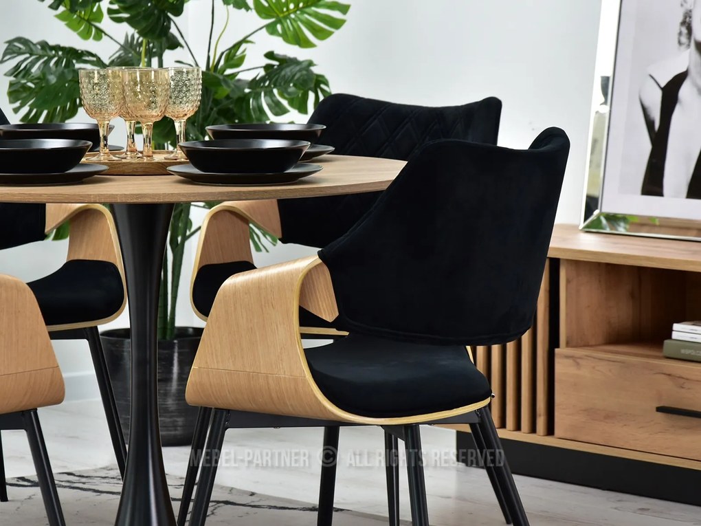 Scaun Rolf K (stejar negru + negru). 1111252