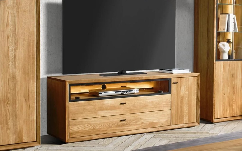 Comodă TV lemn masiv Sutton, 58 × 145 × 49 cm