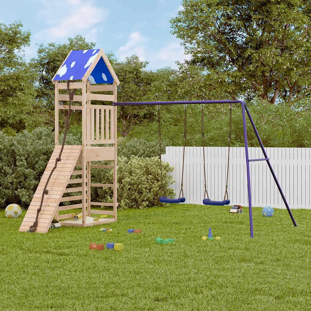 vidaXL Set de joacă pentru exterior, lemn masiv de pin