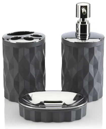 Set de baie REINA 5 buc. antracit/crom
