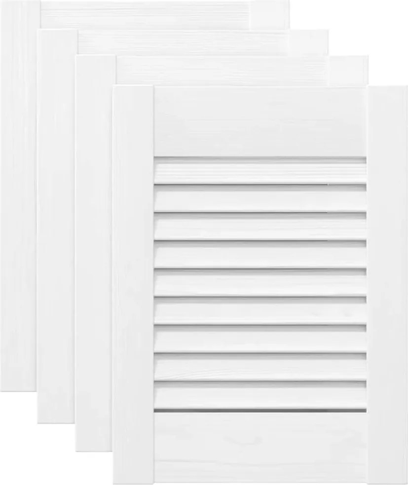 vidaXL Uși de dulap design cu lavră 4 buc Alb 39,5x29,5 cm
