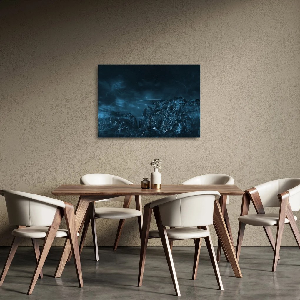 Tablou pe sticlă - Misiune extraterestră (70x50 cm)
