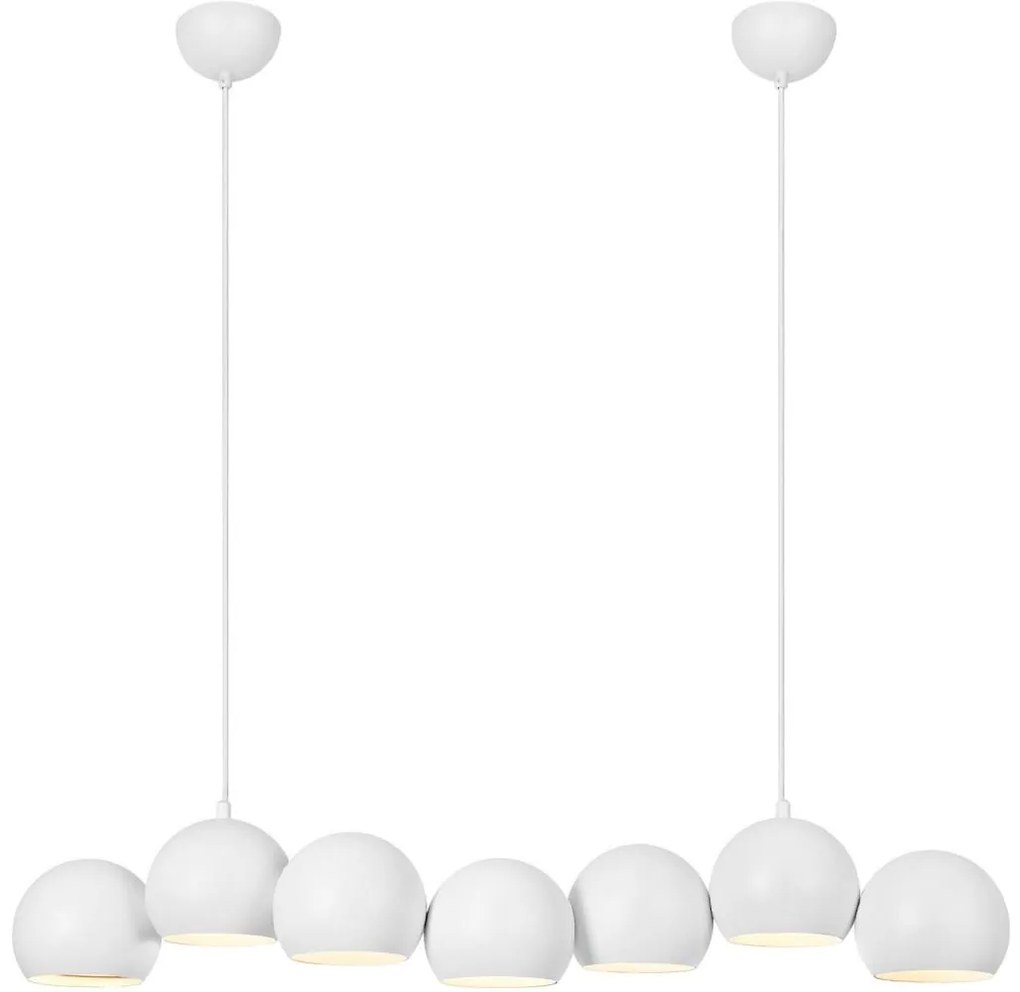 Lustră pe cablu Markslöjd 108859 CUPOLO 7xE14/40W/230V alb