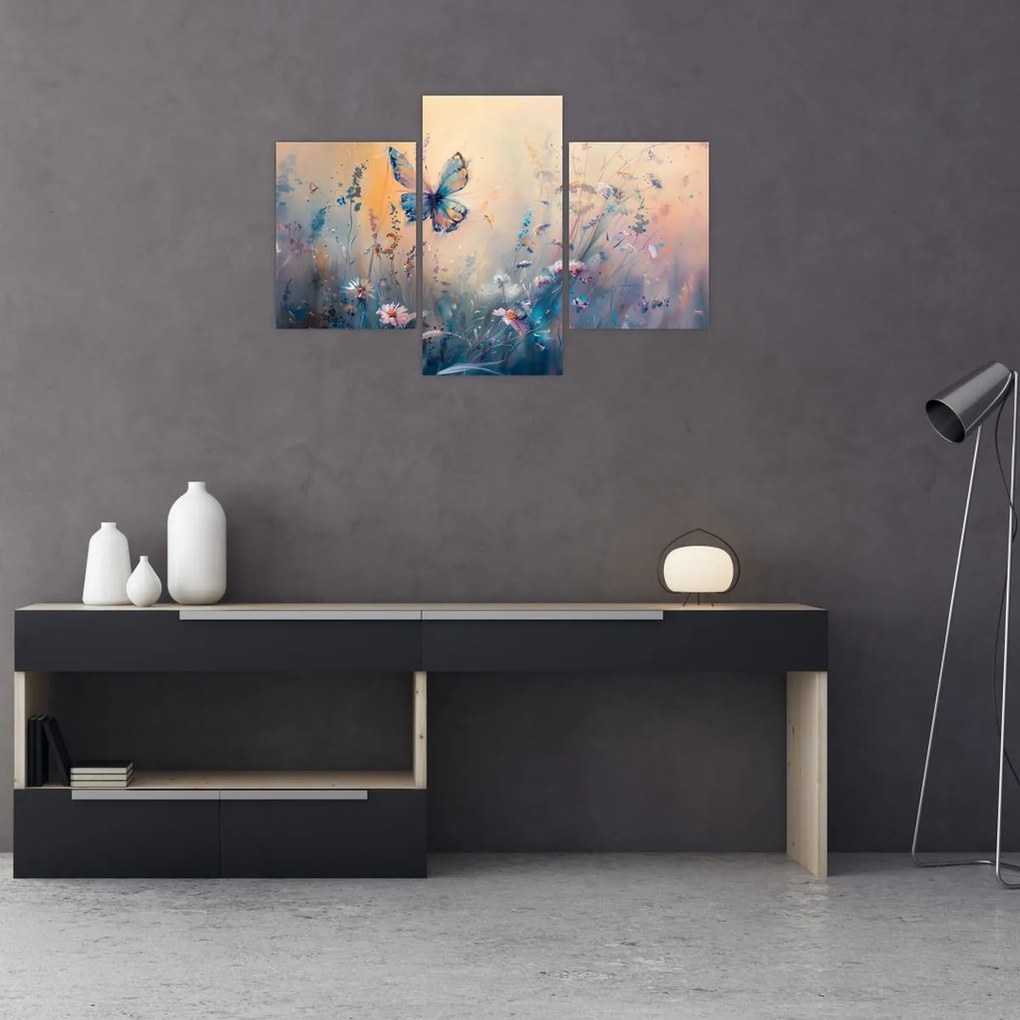Tablou - Pajiște cu Fluture II (90x60 cm)